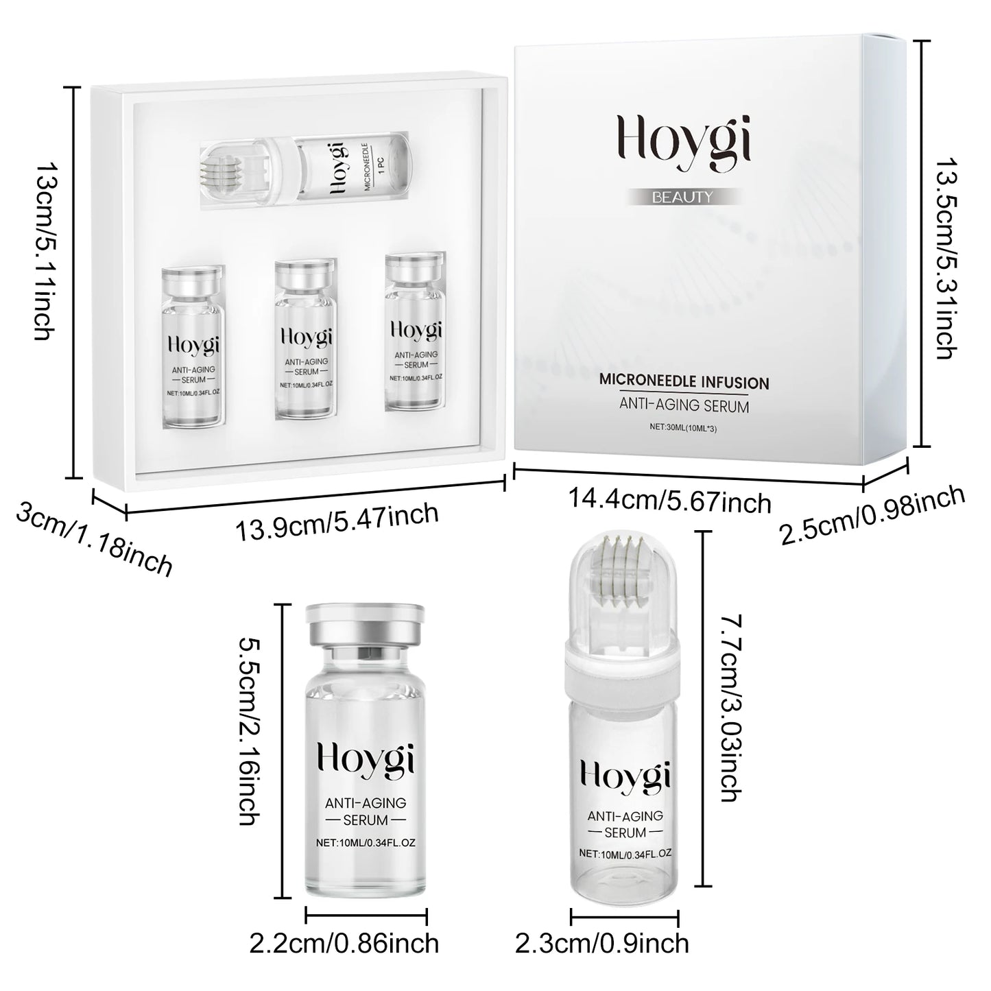 Hyaluronic Acid Microneedle Roller Set – Firming Face Serum