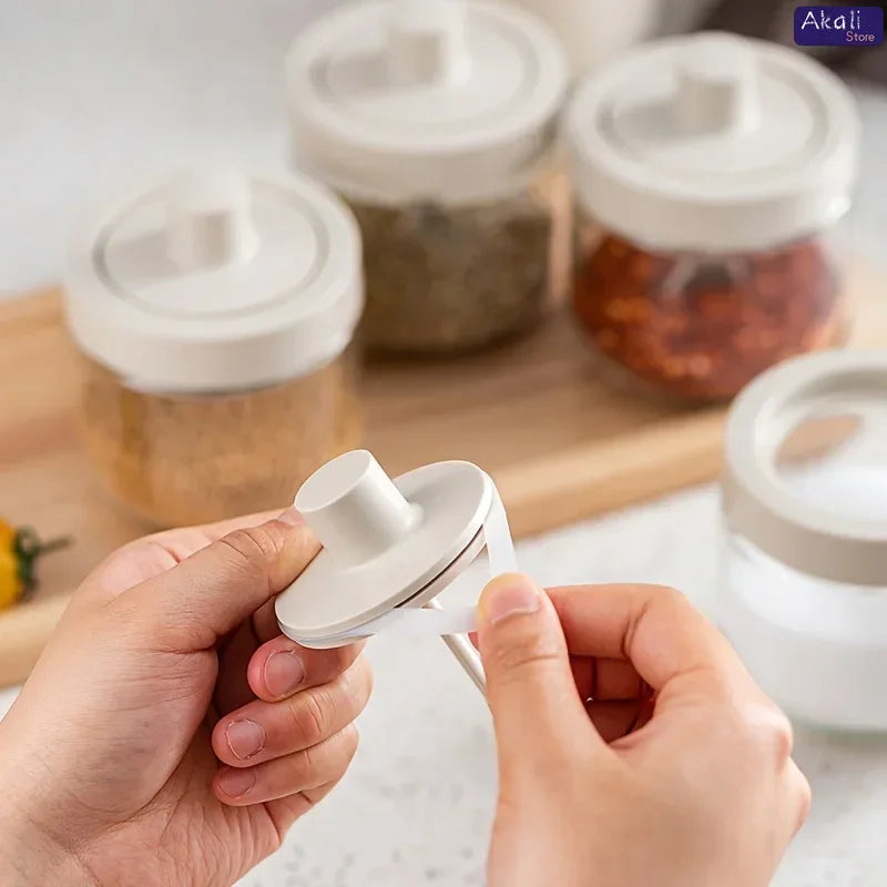 Kitchen Seasoning Jar Household Salt Jar Spice Box Storage Box Chili Seasoning Dispenser Sealed Bottle Practical Kitchen Storage Peaceful Pleasures Health and Wellness
