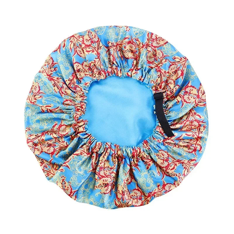 Satin Sleep Bonnet for Women | Wide Elastic Night Hair Cap