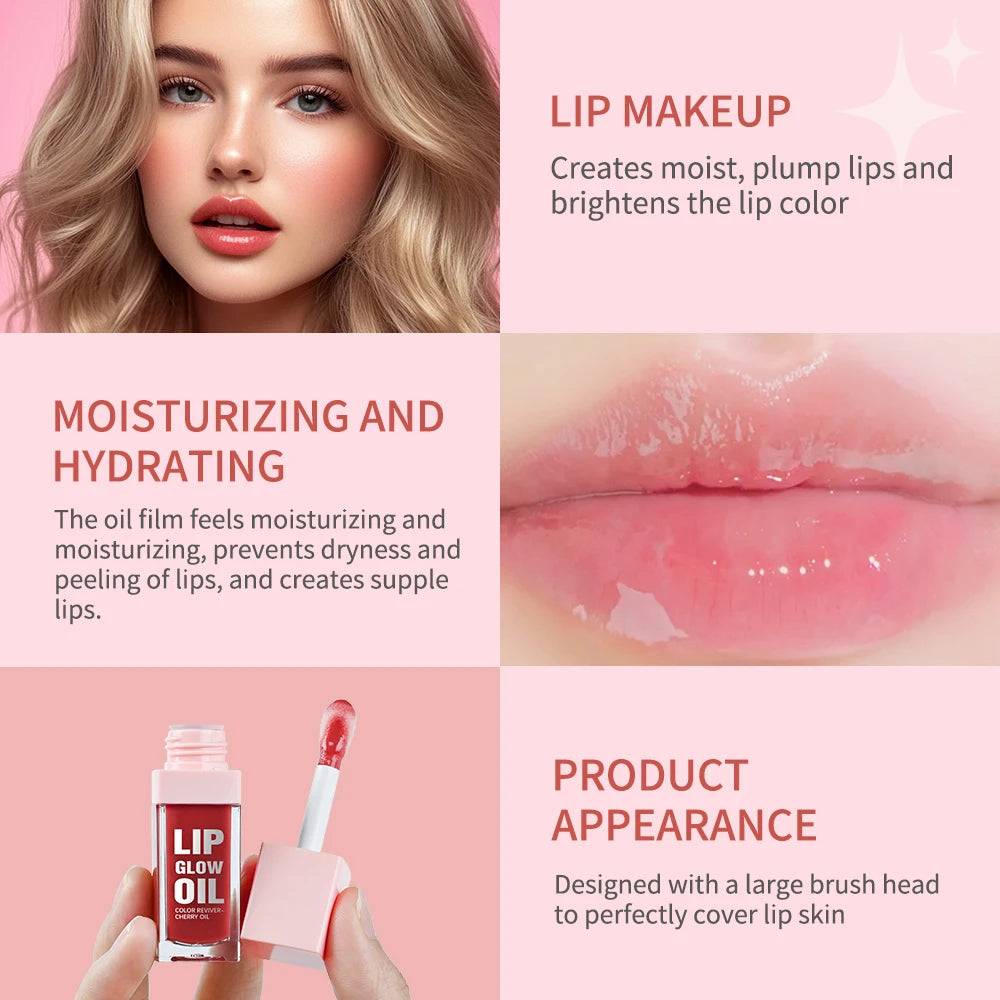 Tinted Glow Lip Oil Set Long Lasting Moisturizing Deep Hydrating Diminishes Lip Lines Waterproof Lipstick Natural Lip Makeup Kit Peaceful Pleasures Health and Wellness