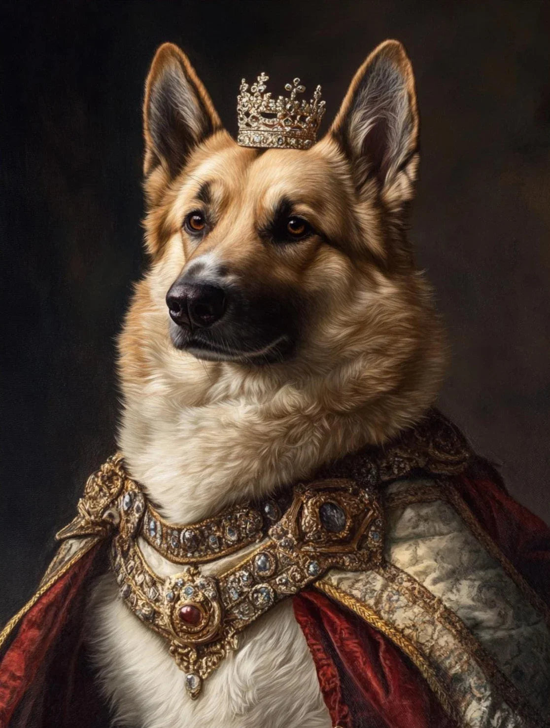 Funny Renaissance Labrador Dog Canvas Wall Art | Royal Pet Portrait