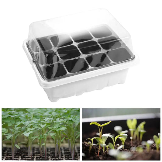 12-Cell Seedling Tray with Cover – Portable Germination Box Seedling Tray Oasis Select