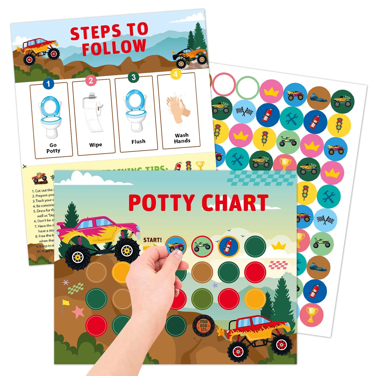 Toilet Training Sticker Chart Kids Potty Reward Progress Boys Girls