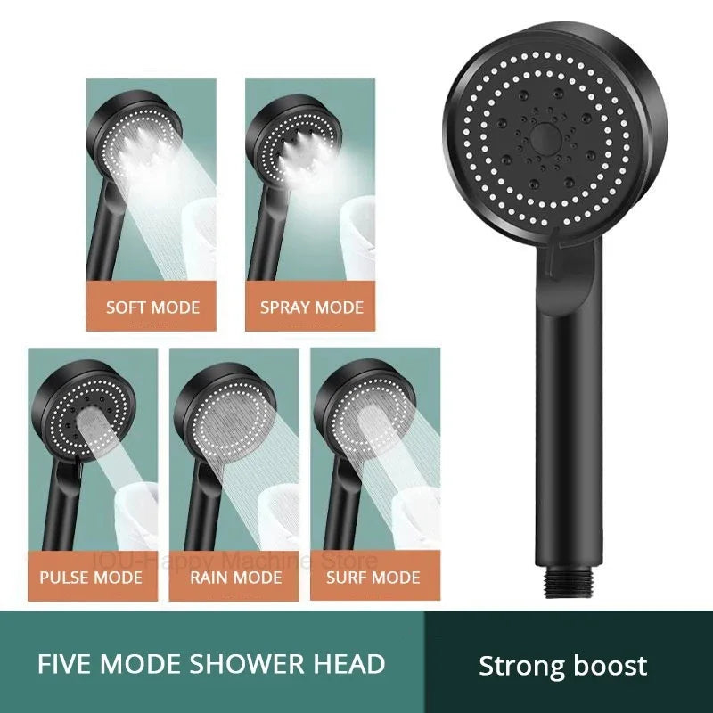 5-Mode High Pressure Handheld Shower Head | Adjustable Spray