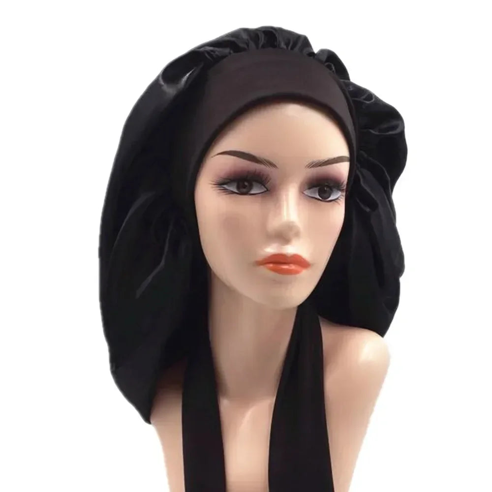 Extra Large Satin Lined Sleep Bonnet | Women's Night Cap