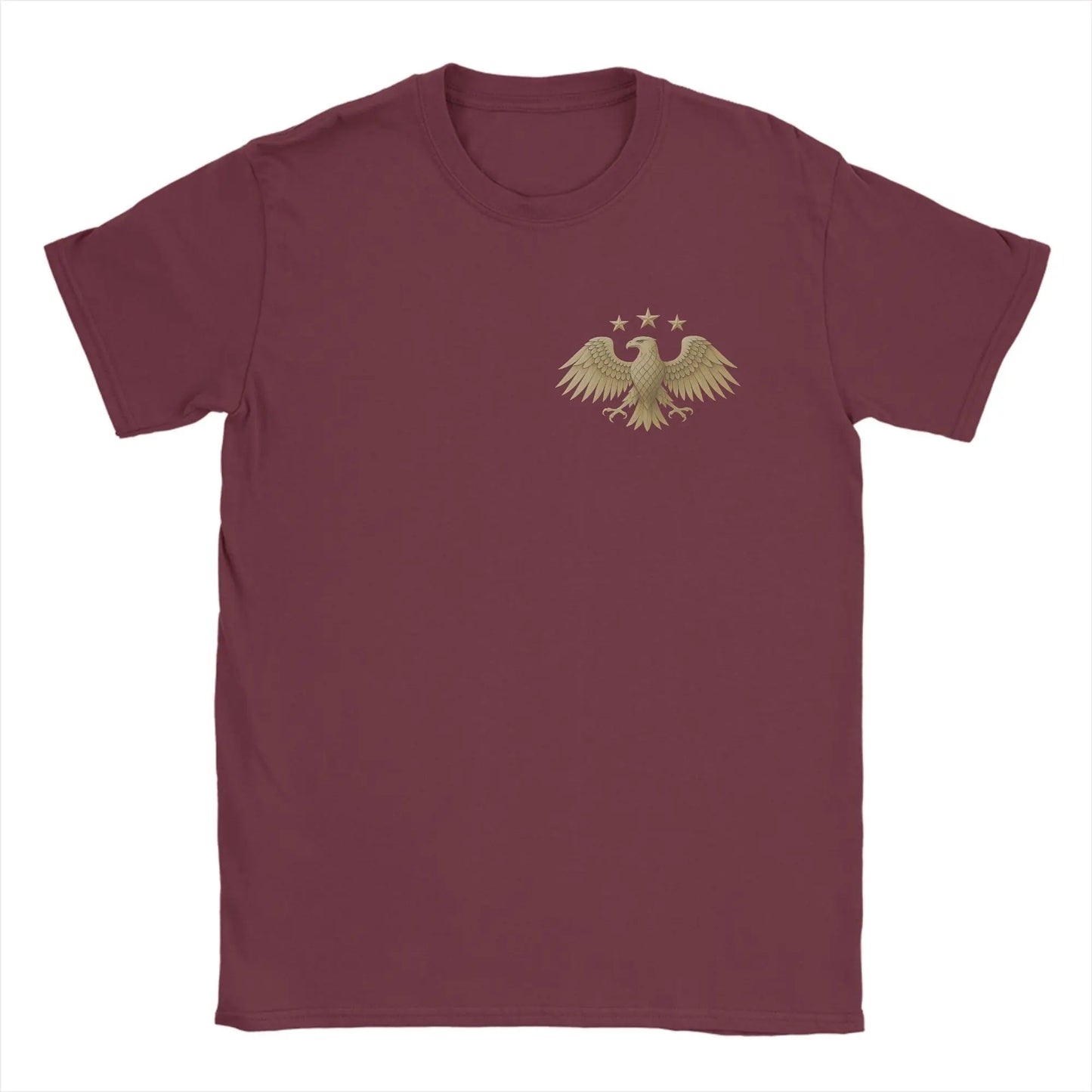 Proud Syrian T Shirt Summer Eagle Syria Novelty T-Shirts Man 100% Cotton Round Neck Oversized Clothes Short Sleeves Funny Tops Peaceful Pleasures Health and Wellness Burgundy XXL