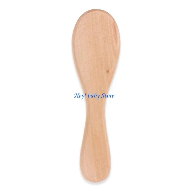 Wooden Handle Goat Hair Baby Brush & Comb – Newborn Scalp Massager
