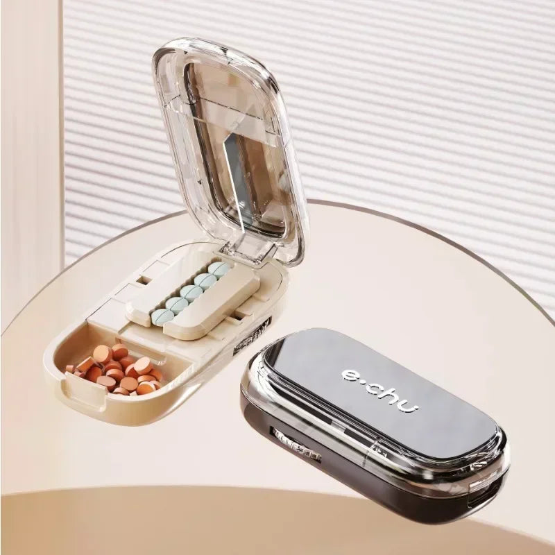 Multi-functional Pill Cutter Quartering 1/4 1/2 1/3 Pill CutterStorage Box Portable Drug Tablet Medicine Dustproof Divider Peaceful Pleasures Health and Wellness