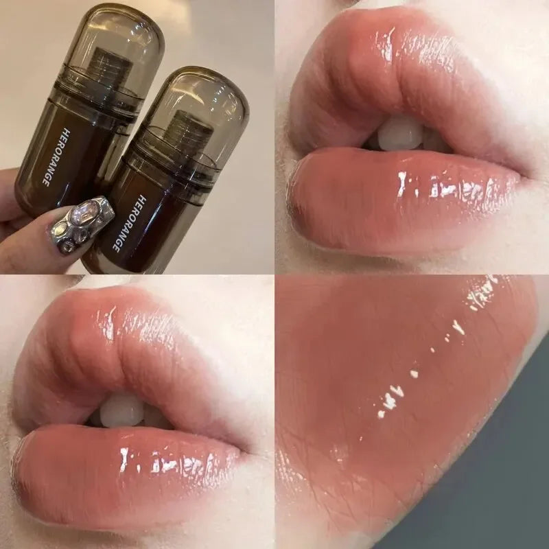 HERORANGE Ice Mirror Lip Glaze – Moisturizing Glossy Lip Film