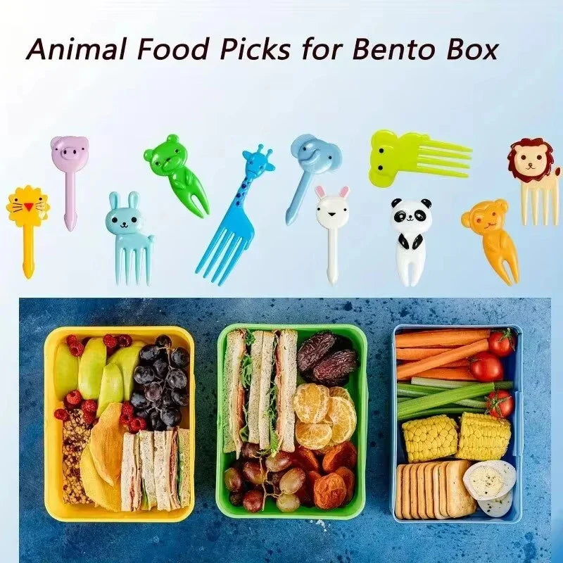 30-Piece Cute Animal Fruit Forks for Kids Bento Box Picks