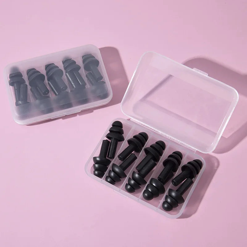 Silicone Comfortable Earplugs 5 Pairs Per Box Noise-proof Suitable for Swimming and Sleep Protection Peaceful Pleasures Health and Wellness