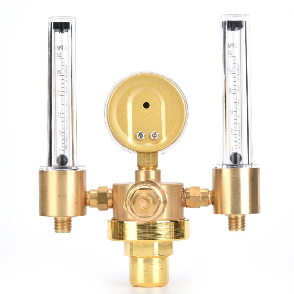 Dual Tube Argon Regulator Flowmeter Gas Pressure Reducer G5 8 Male