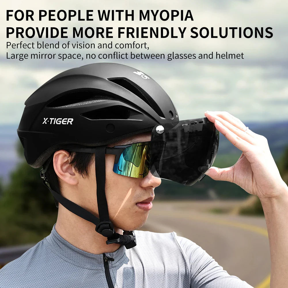 X-TIGER Lightweight MTB Road Bike Helmet with Magnetic Goggles