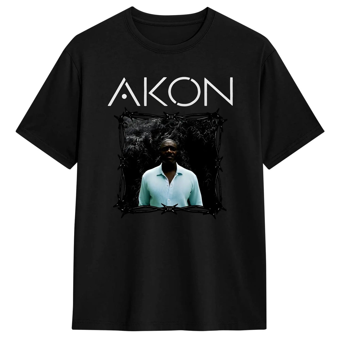 Akon T Shirt Men Pure Cotton Funny T-Shirt Round Neck Singer Tees Short Sleeve Clothes Summer Peaceful Pleasures Health and Wellness