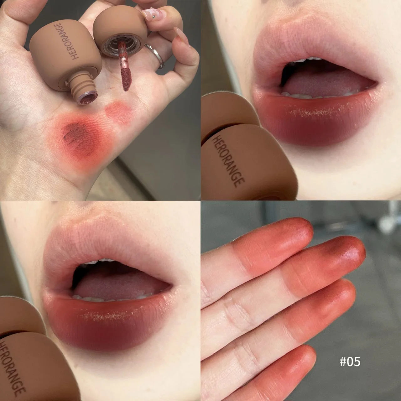 HERORANGE Matte Velvet Liquid Lipstick | 6-Color Lip Gloss