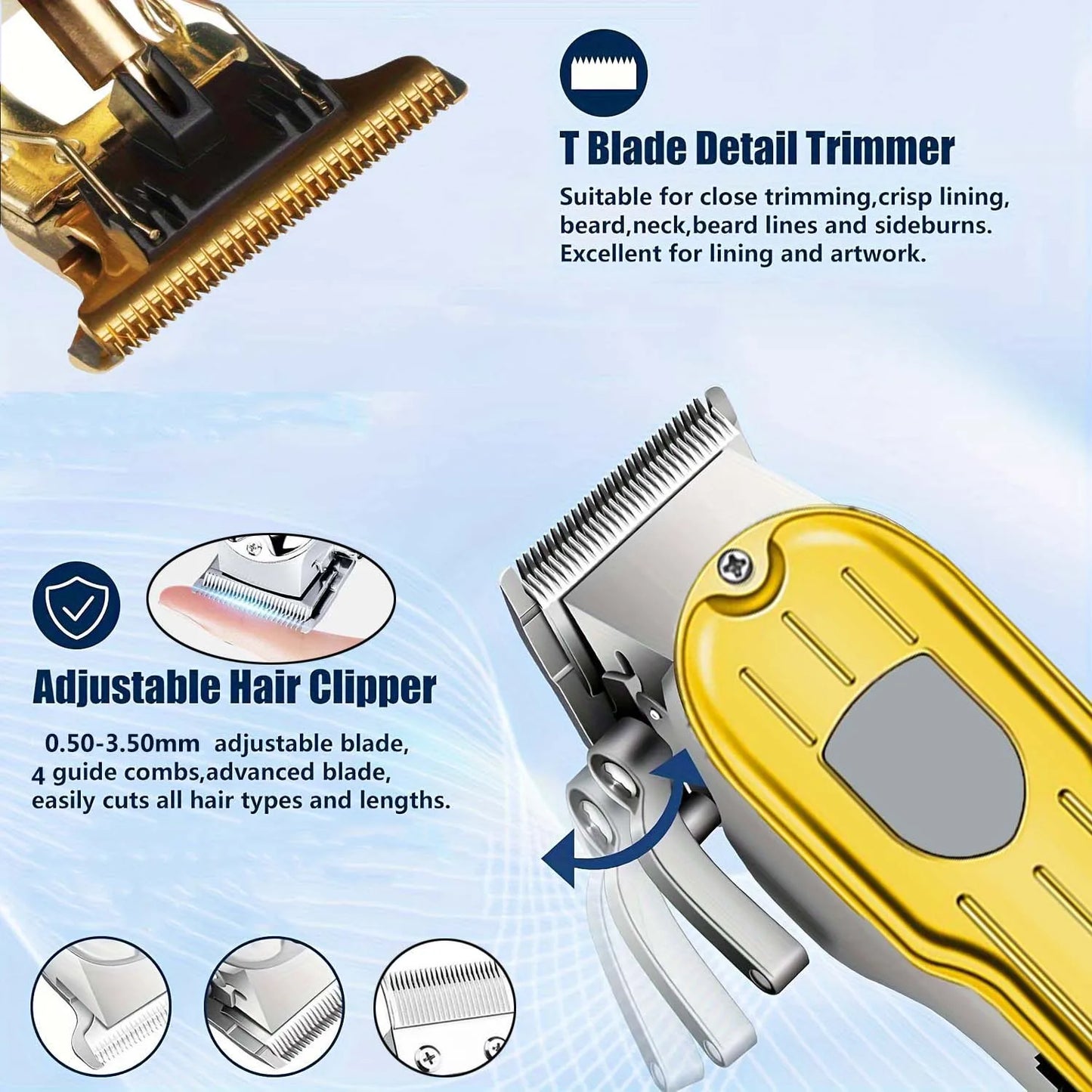 Professional Hair Clipper & Trimmer Set – Rechargeable Barber Kit Peaceful Pleasures Health and Wellness