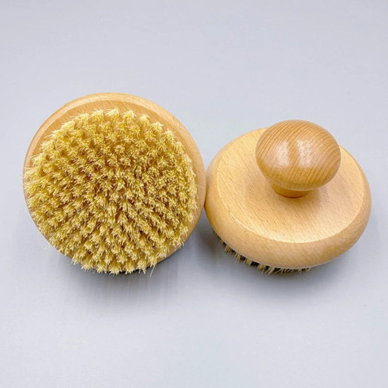 Sisal Bristle Bath Brush | Natural Beech Wood Body Scrubber