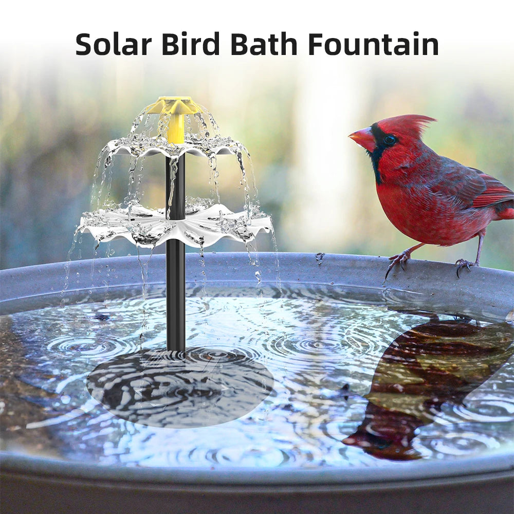 Solar Fountain Pump for Bird Bath with LED Lights Solar Powered Water Fountain Pump for Garden Pond Pool Fish Tank Aquarium Peaceful Pleasures Health and Wellness