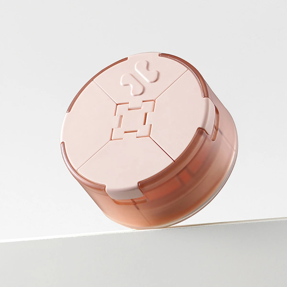 1Pcs 2-in-1 Medicine Box Water Cup Portable Slicing Travel Storage Medicine Box Four Compartment Pill Box Peaceful Pleasures Health and Wellness Pink