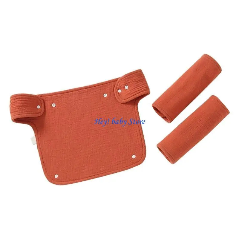 Soft Cotton Baby Drool Bib & Detachable Shoulder Strap Set