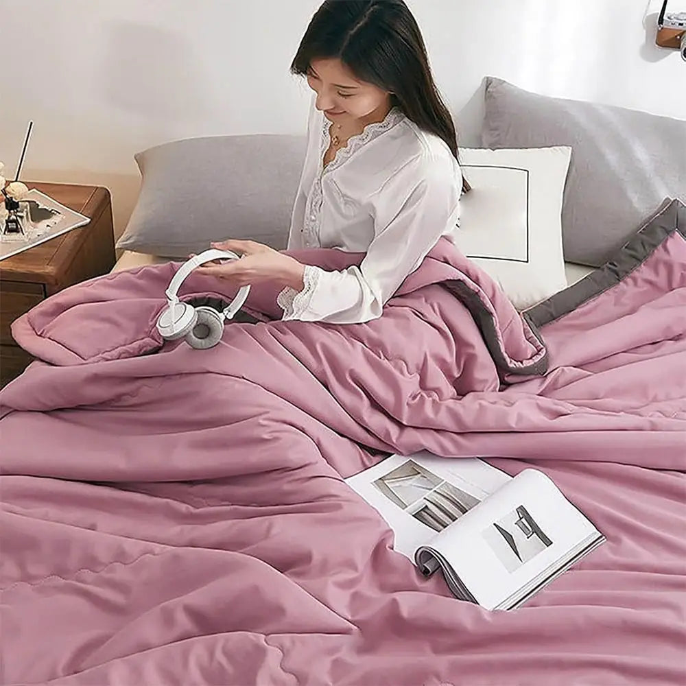 New Double Sided Cooling Blanket Skin-Friendly Breathable Conditioning Quilt Cold Effect Spring Summer Cooler Quilt Peaceful Pleasures Health and Wellness