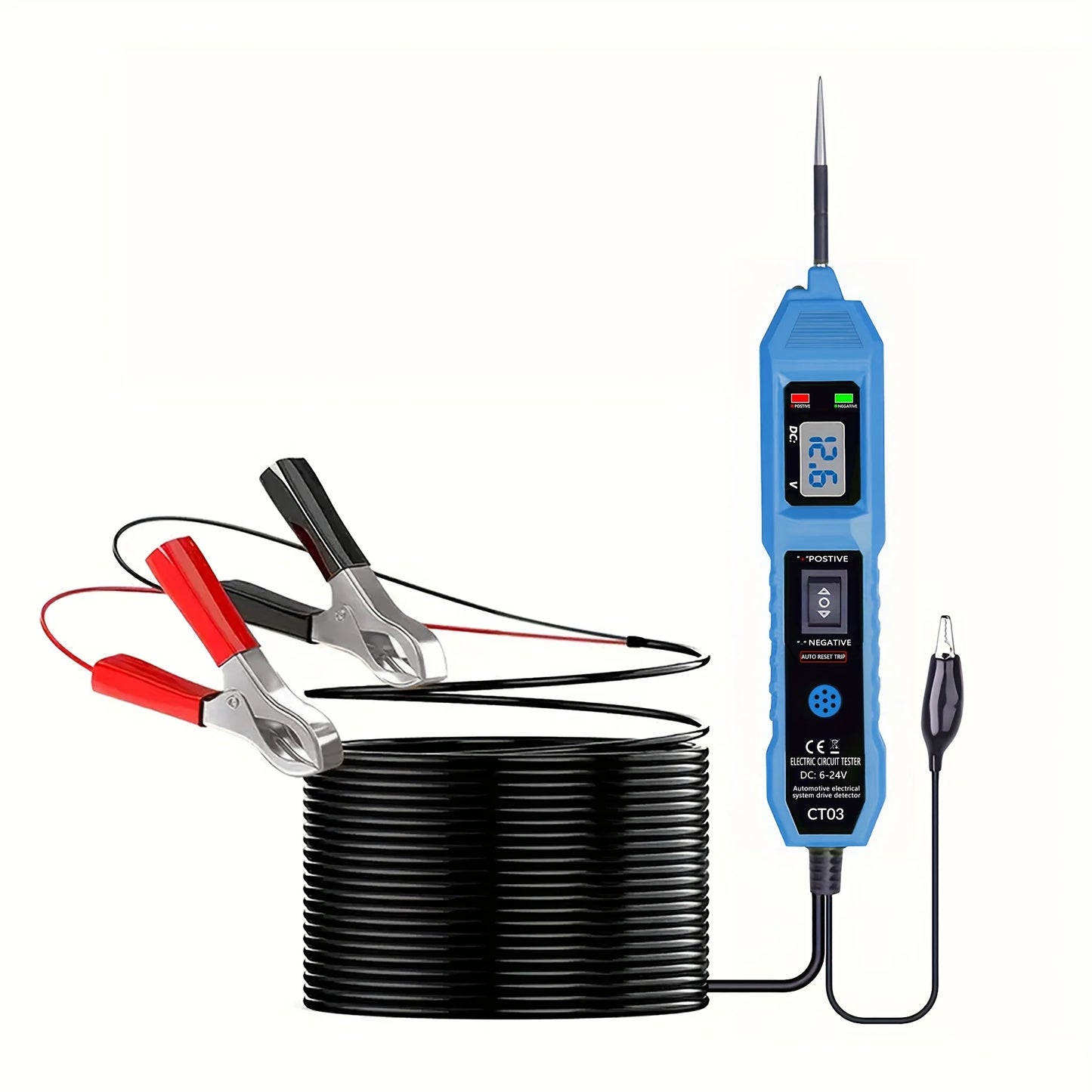 Automotive Circuit Tester 6-24V | LED & Buzzer Indicator Peaceful Pleasures Health and Wellness Blue