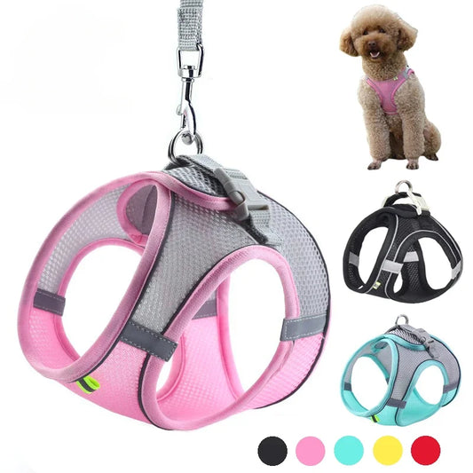Puppy Harness Set Dog Accessories Adjustable Pet Vest Dogs French Bulldog Chihuahua Small Dog Collar Supplies Products Home Peaceful Pleasures Health and Wellness