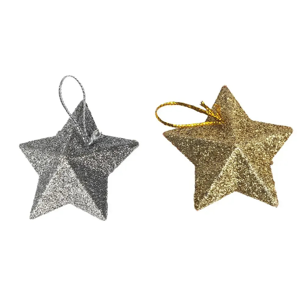 Christmas Tree Star Ornaments Set of 6 | Festive Pendant Decor