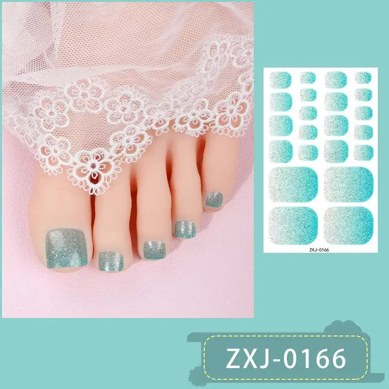 Glitter Toenail Polish Strips – Self-Adhesive Nail Wraps Nail Care Peaceful Pleasures Health and Wellness D