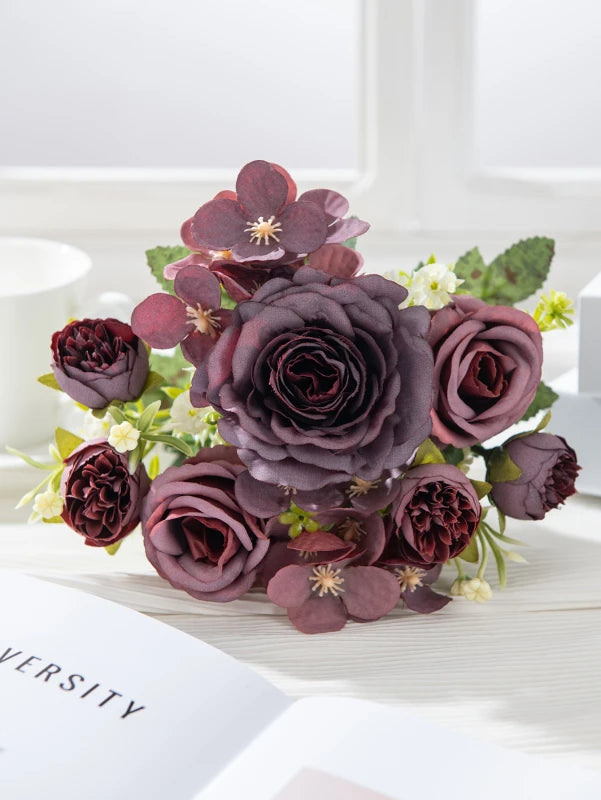 Silk Rose Artificial Flowers for Wedding, Home & Garden Décor