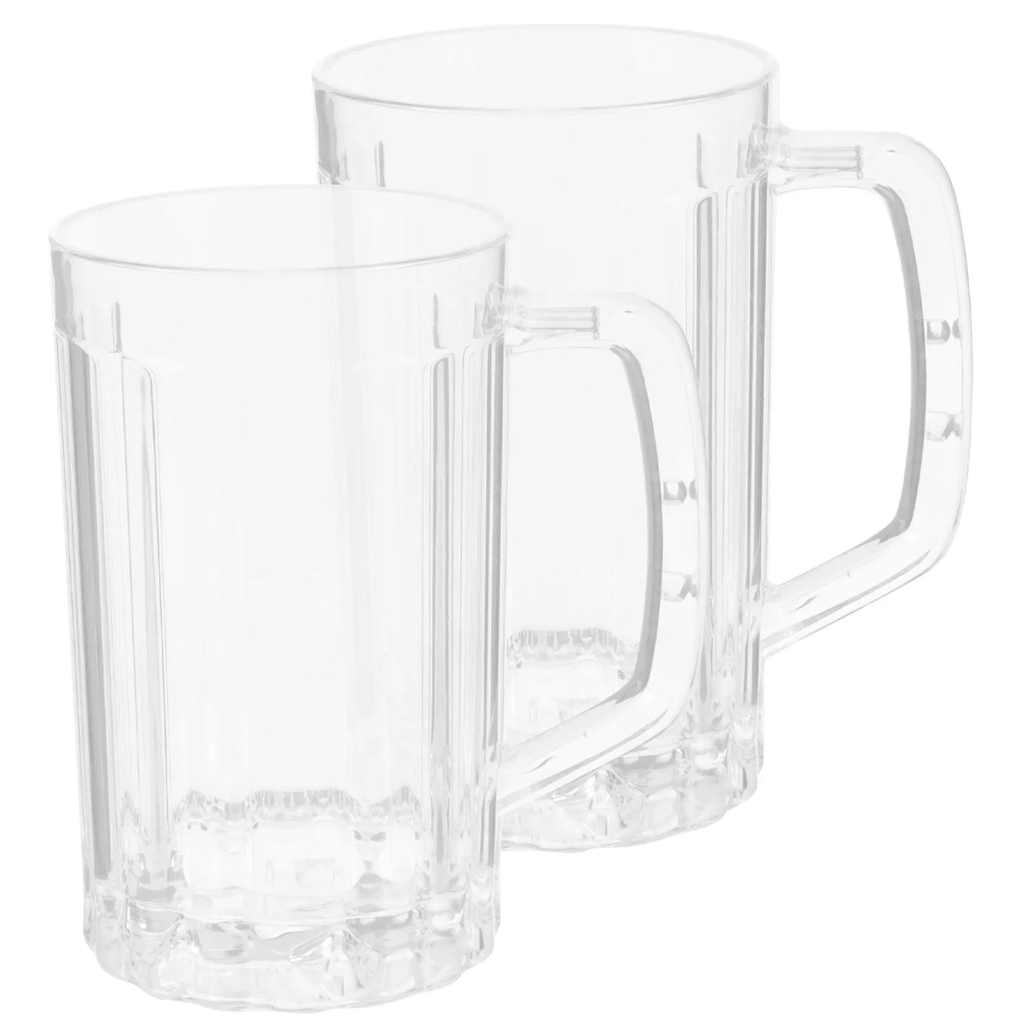 2Pcs 500Ml Extra Thick Plastic Beer Mug Handle Fine Workmanship Non Slip Base Ideal for Beer Water Juice Coffee Soda Peaceful Pleasures Health and Wellness