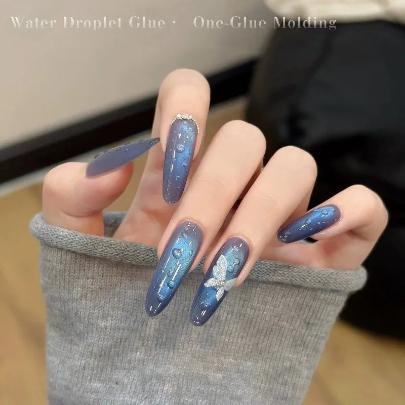 3D Water Drop Nail Gel Set – Crystal Dew Effect & Top Coat