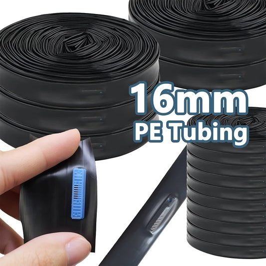 50/100m Drip Tape Watering Farm Agricultural Irrigation Soaker Hose Dripper 16mm PE Tubing Spacing 10-40cm for Garden Greenhouse Peaceful Pleasures Health and Wellness