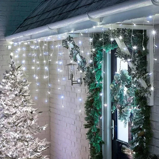 4M LED Icicle Curtain String Lights | Christmas Garden Decor LED Curtain String Lights Peaceful Pleasures Health and Wellness