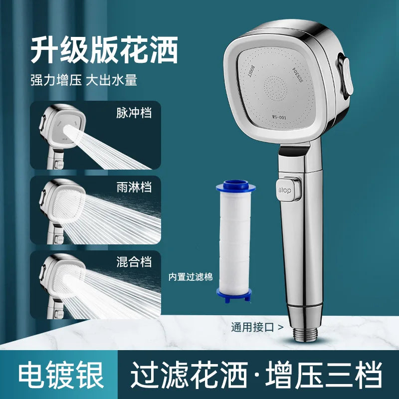 High Pressure Water-Saving Shower Head | 3 Spray Modes
