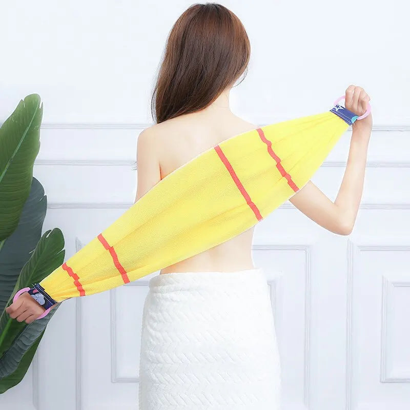 Long Back Scrubber Bath Towel – Exfoliating Mesh Wash Strap