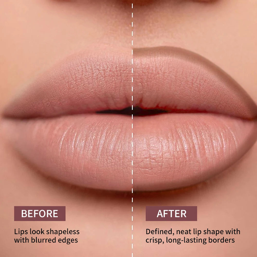2pcs Lip Liner Waterproof Lip Contour Smudge-proof Lip Stain & Lip Liner Ultra Pigmented Dual-Sided Design Non-Stick Cup Makeup Peaceful Pleasures Health and Wellness