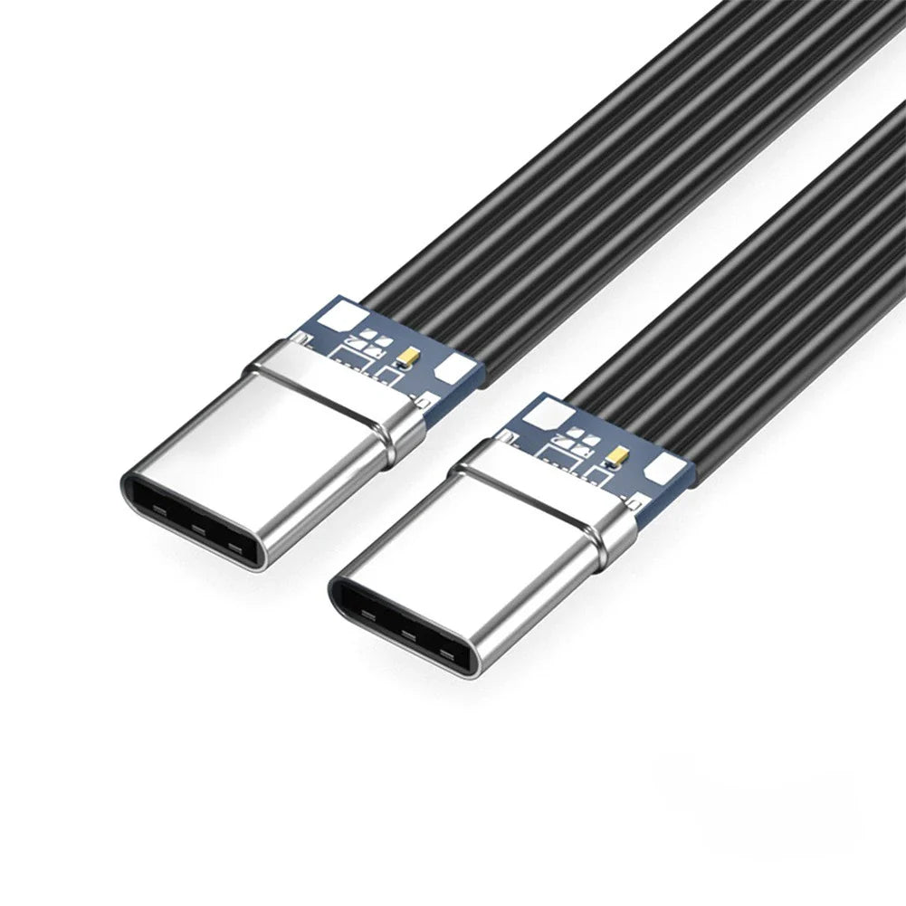 90° Angled Flat Silicone USB-C Cable | 65W Fast Charging