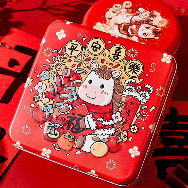 Chinese New Year Tin Box | Year of the Horse & Panda Design