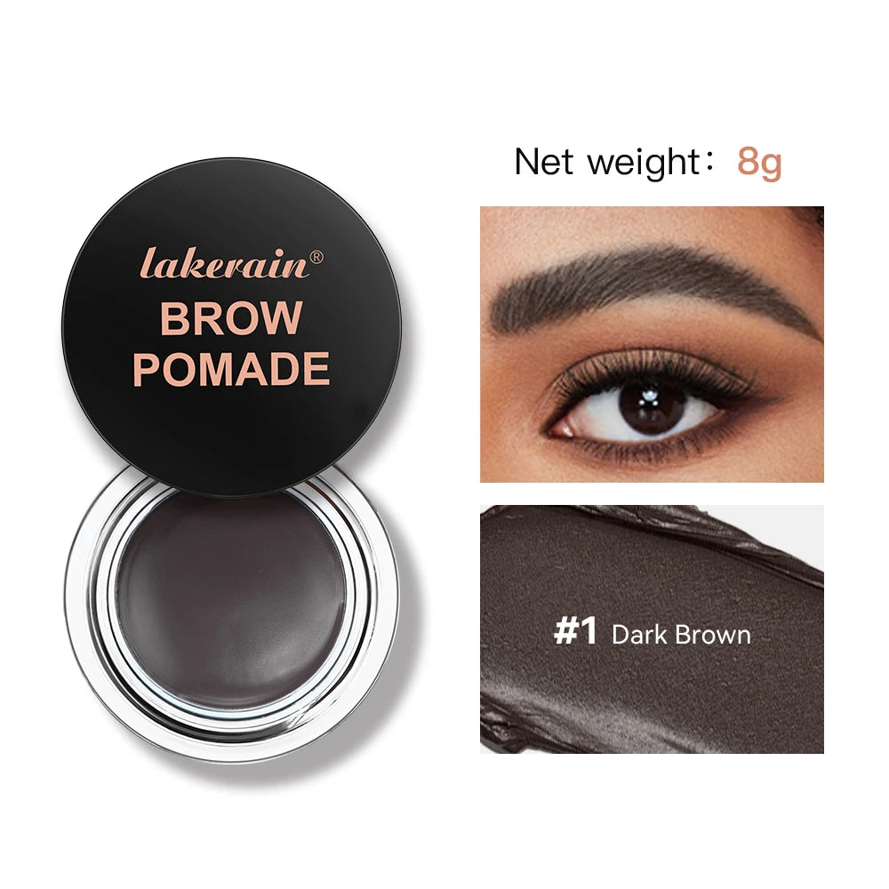 Lakerain Brow Pomade Long-Lasting Waterproof Sweatproof Natural Brown Black Smooth Eyebrow Brow Tint Pencil Makeup Cosmetics Peaceful Pleasures Health and Wellness 1Dark Brown
