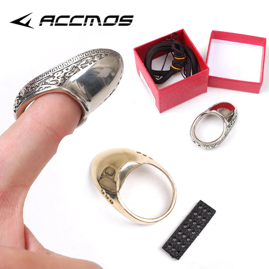 Archery Hand Finger Ring Protector Guard Thumb Tool Buckle Hunting Peaceful Pleasures Health and Wellness 22mm Silver