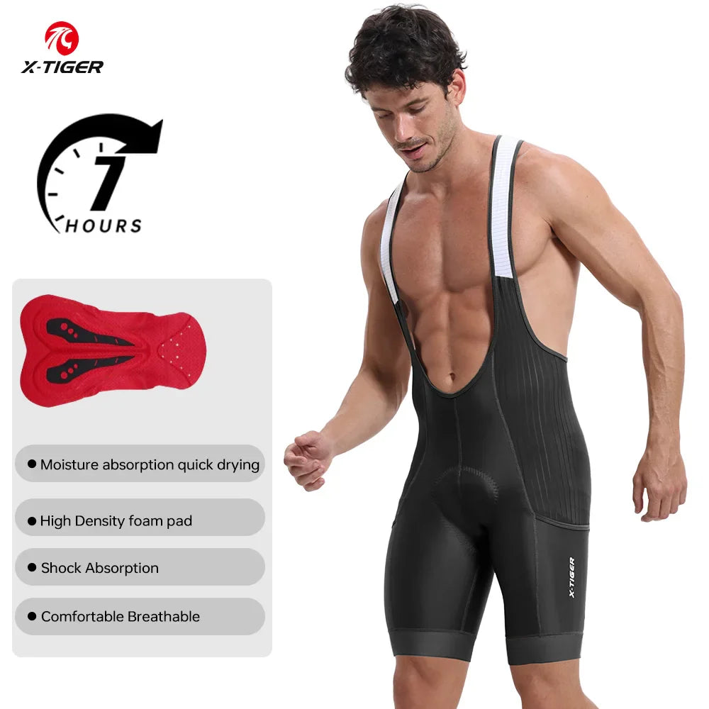 X-TIGER Men's Pro Cycling Bib Shorts – MTB & Road Long Rides