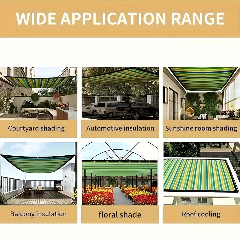 Colorful Sun Shade Net – Breathable Outdoor Shade Sail 2x2m/2x4m Sun Shade Net Peaceful Pleasures Health and Wellness