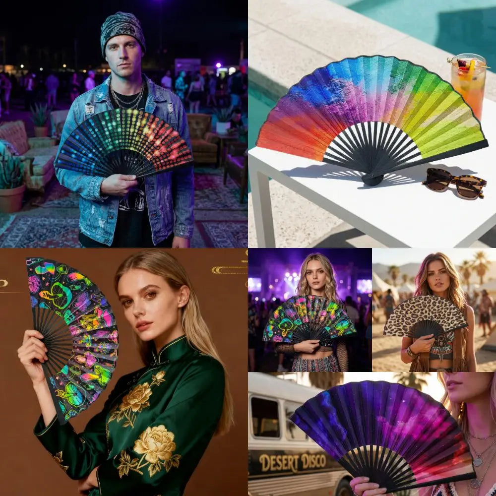 23cm Gradient Folding Kung Fu Fan | Rave, Dance & Costume