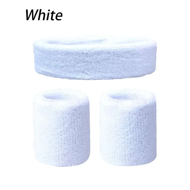 A Set Of Wristband Headband Headband Set For Sports,Sweat Absorbing,Basketball,Headband And Wrist Protection Peaceful Pleasures Health and Wellness White One Size