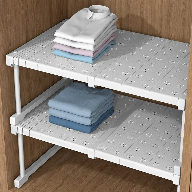 Partition Expandable Closet Rack, Adjustable Cabinet Storage Rack, Wardrobe Shoe Cabinet Organizer, Bathroom Bookshelf Peaceful Pleasures Health and Wellness