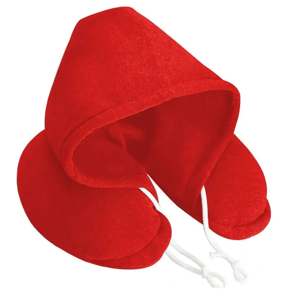 U-Shaped Hooded Travel Pillow for Napping, Neck Support, Portable & Versatile for Office, Airplane, Home Use Peaceful Pleasures Health and Wellness Red