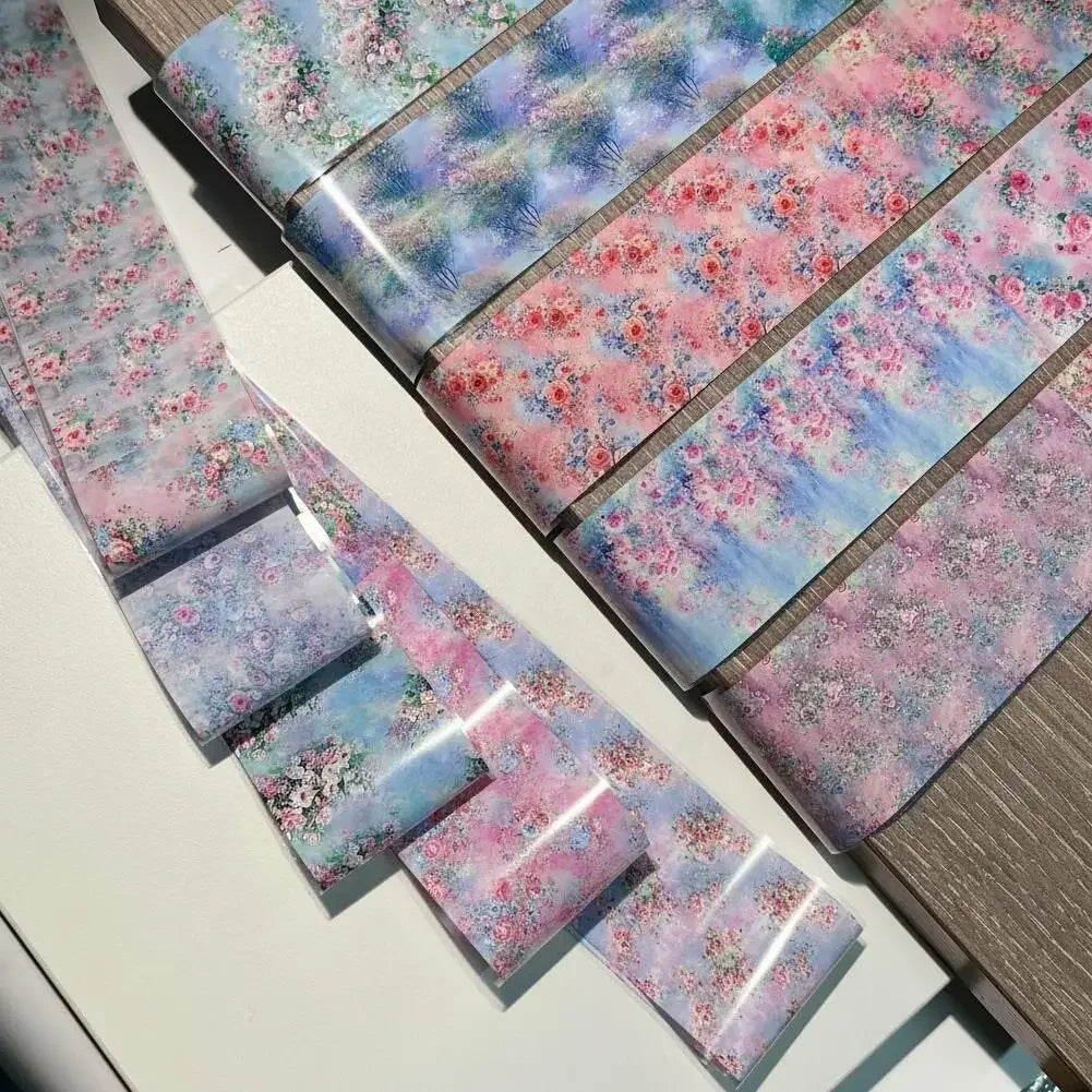 10 Rolls Flower Nail Foil Nails Art Design Stickers Decals Holographic Foils Paper Starry Sky Star Transfer Foil Nail Decoration Peaceful Pleasures Health and Wellness