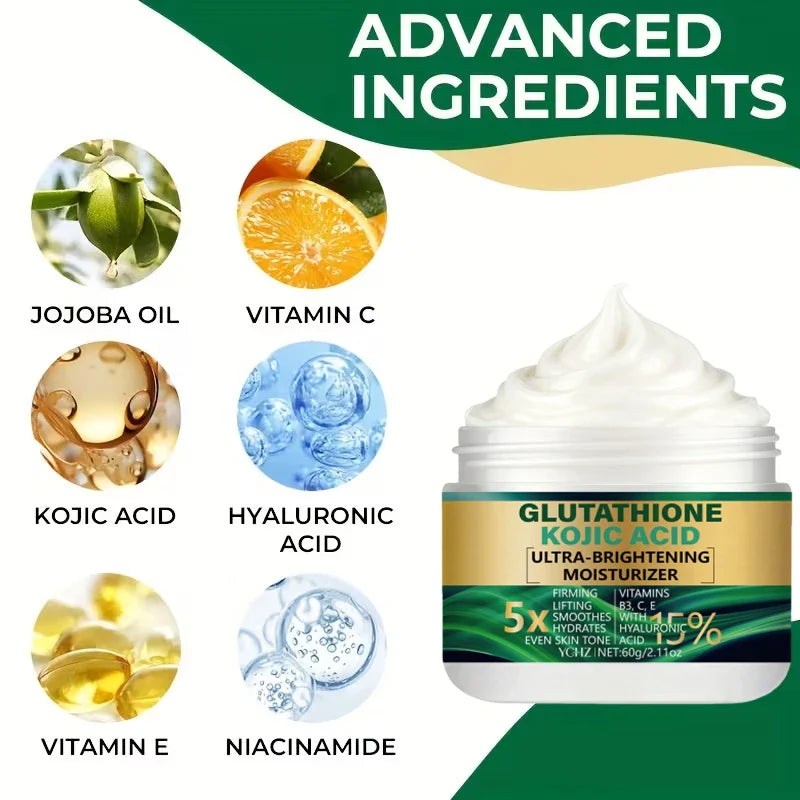 5X Glutathione & Kojic Acid Brightening Cream 60g | Day & Night