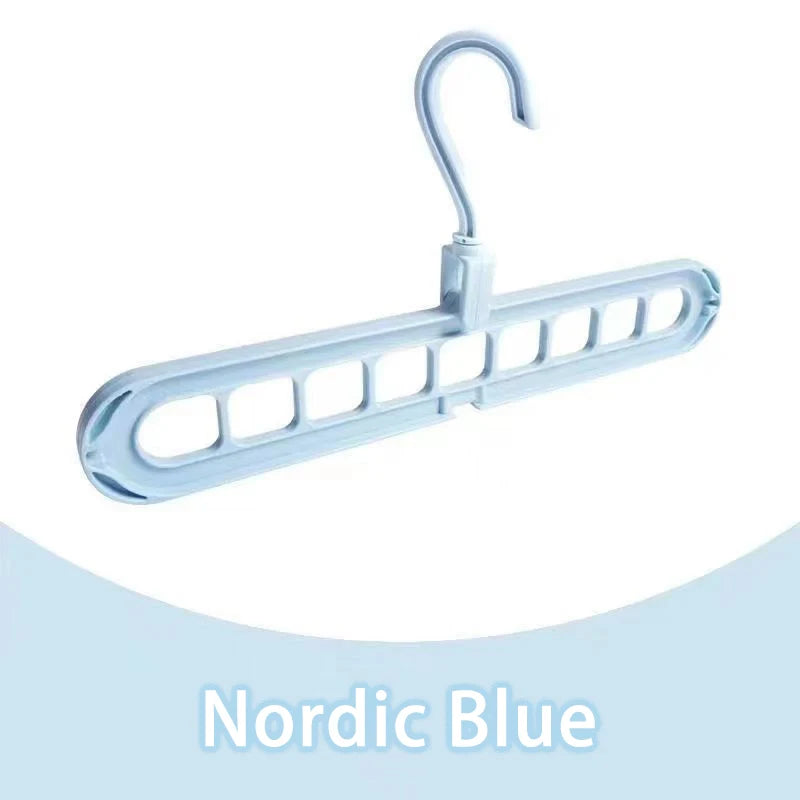 3pcs, Plastic 9-Hole Foldable Hangers, Heavy Duty Space Saving Clothes Organizer Hangers, For Room, Closet, Wardrobe, Home & Dor Peaceful Pleasures Health and Wellness 1pcs Blue